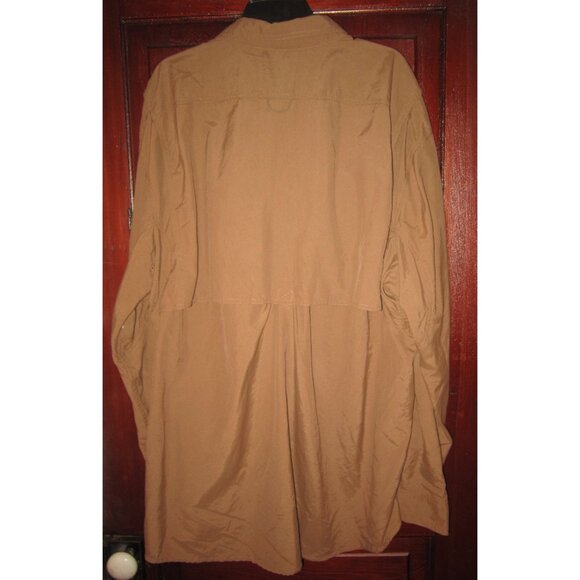 GSX Guide Series Extreme Mens Size 2XL Button Shirt Nylon Utility Brown Pockets - Picture 2 of 3